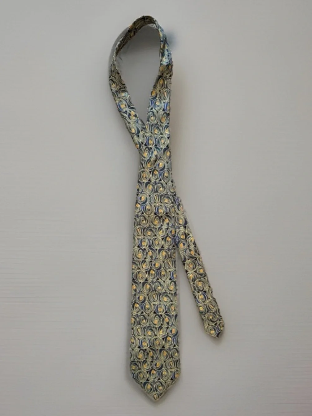 Boxelder Charles Rennie Mackintosh Silk Tie Rose Teardrop Blue Gold Art Nouveau